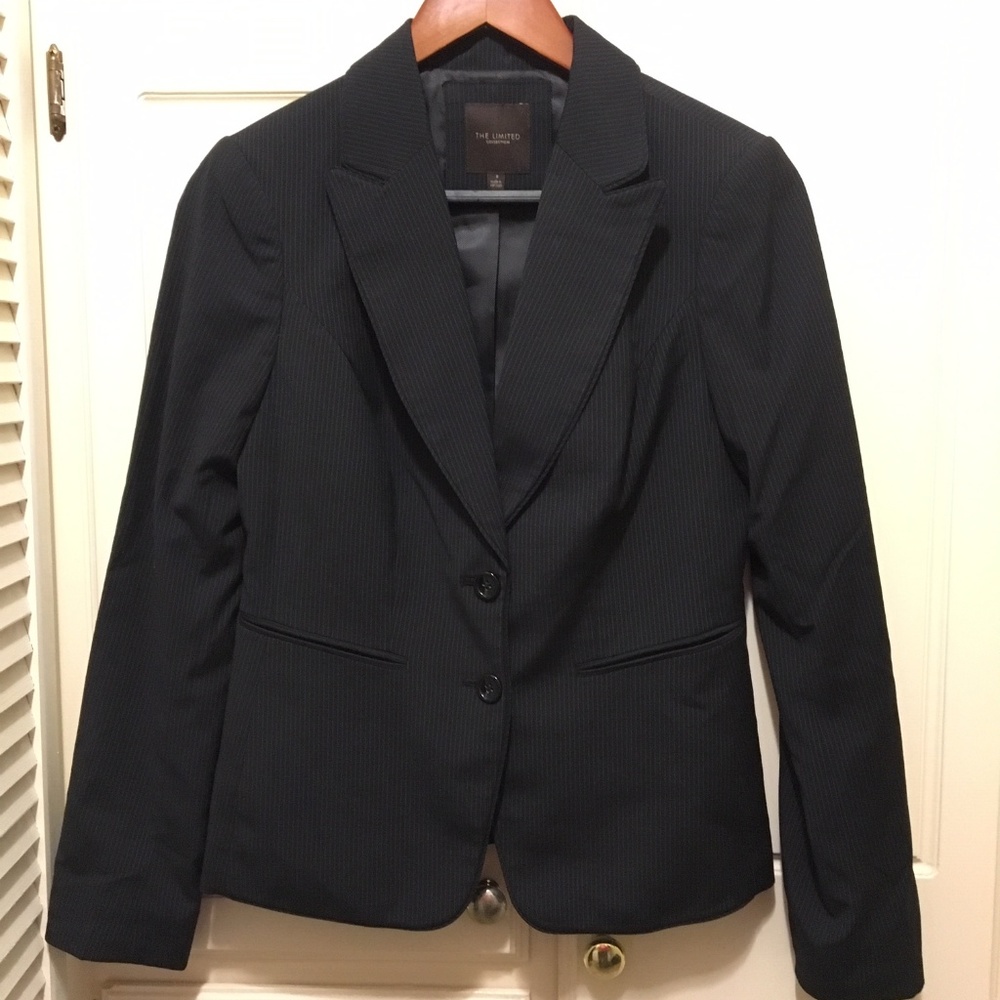 The Limited Black Pinstripe Pants Suit